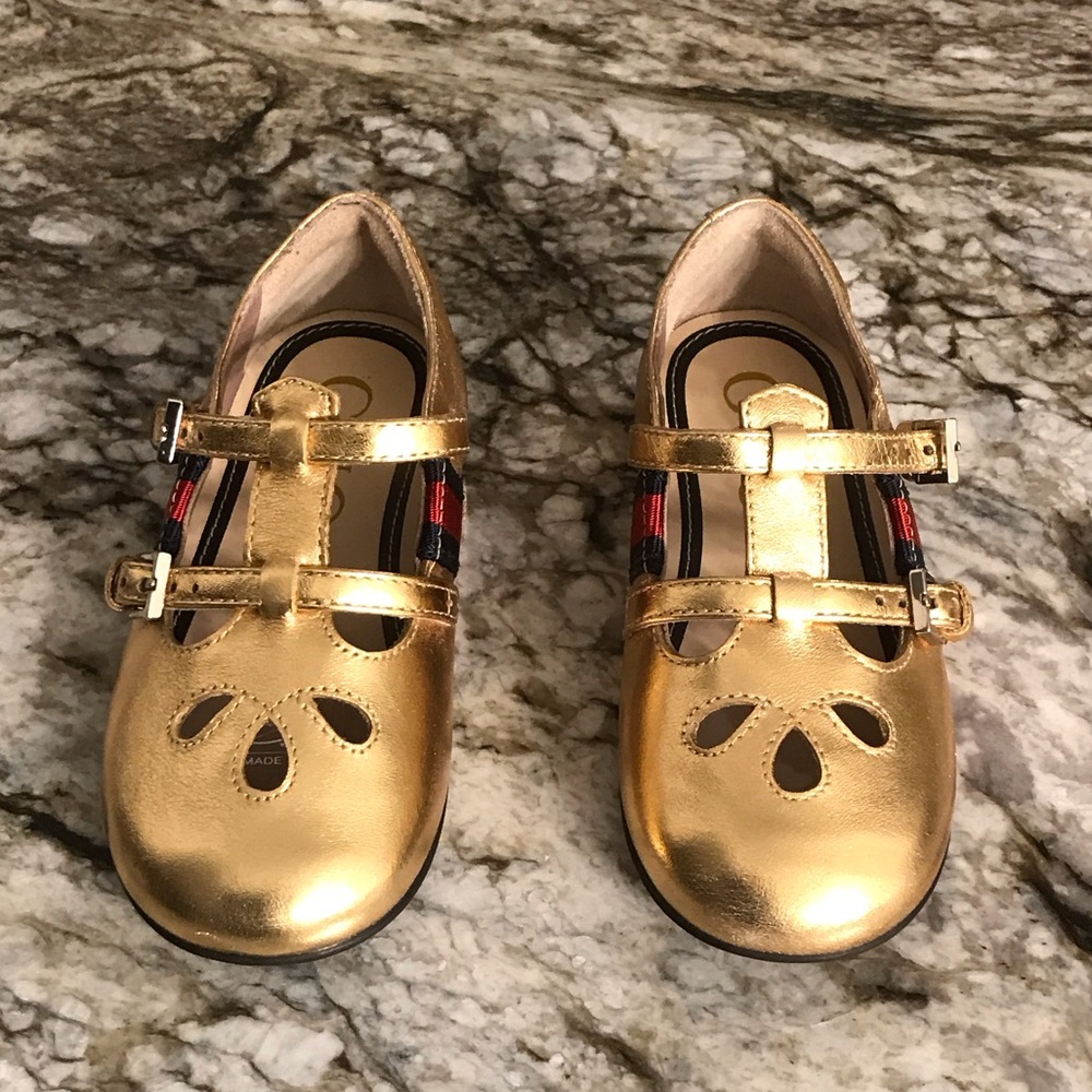 Gucci Kids Gold Dress Shoes - Picture 3 of 6